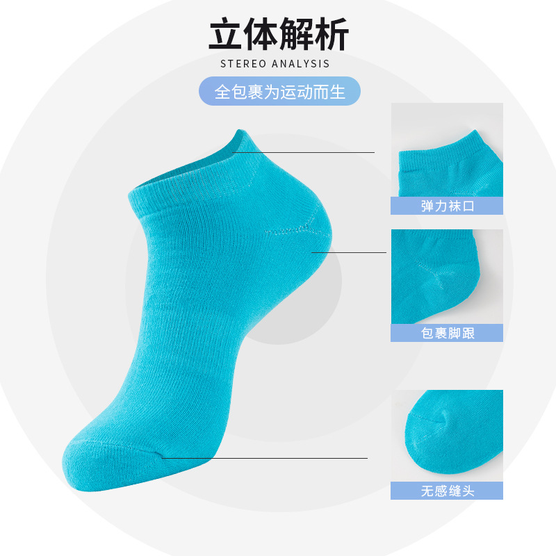 运动、休闲棉袜实物图