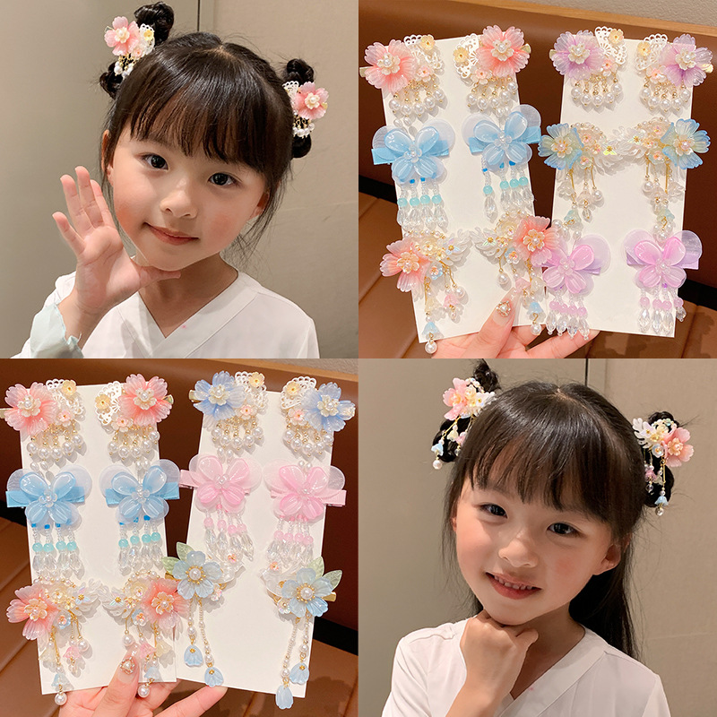 Children's Fringe Step Shake Antique Hair Clip Hair Accessories Girl Chinese Style Antique Clip Headwear Little Girl Hanfu Clip details Picture