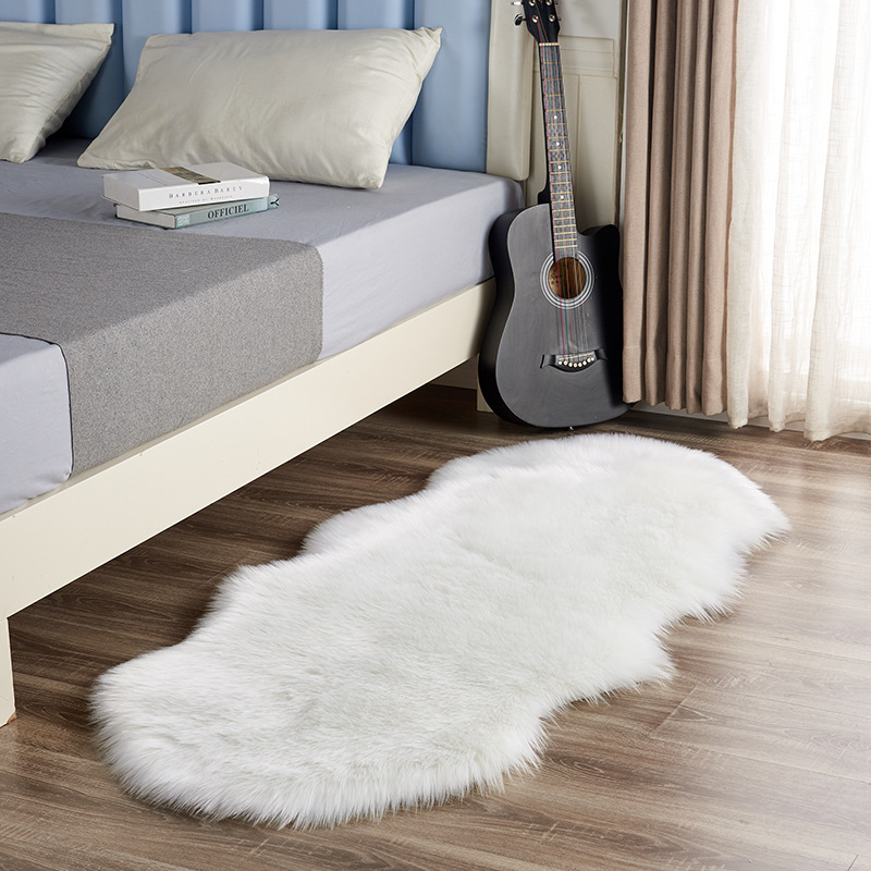 长毛绒地毯仿羊毛皮卧室羊毛沙发垫飘窗垫毯不规则防滑脚垫床边毯