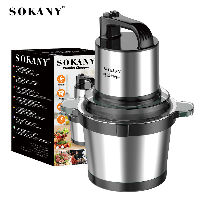 Crossover SOKANY7028 picadora de carne pequeña doméstica picadora de carne automática picadora de verduras máquina motriz de cocina picadora 4L details Picture