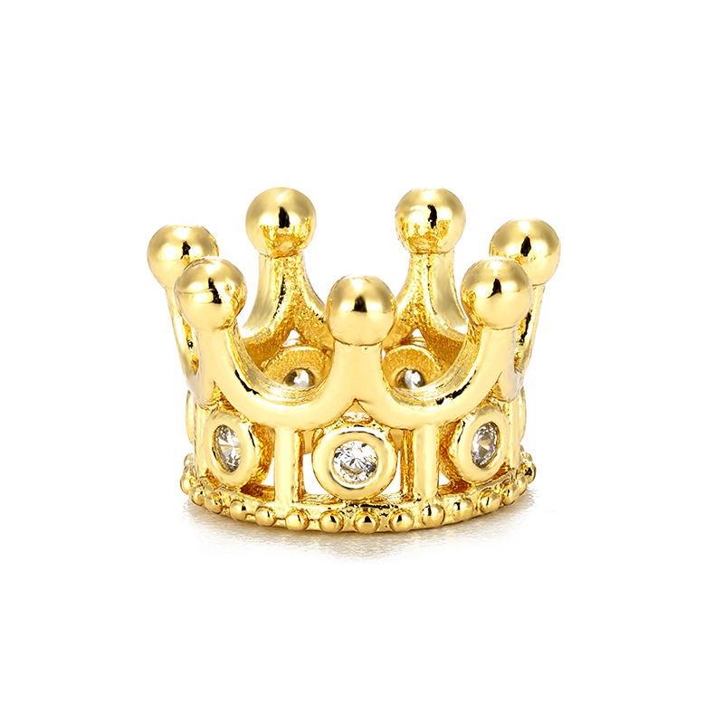 Wholesale diy jewelry micro-inlay accessories, crown jewelry, zircon DIY loose bead bracelet, bead accessories from the manufacturer details Picture