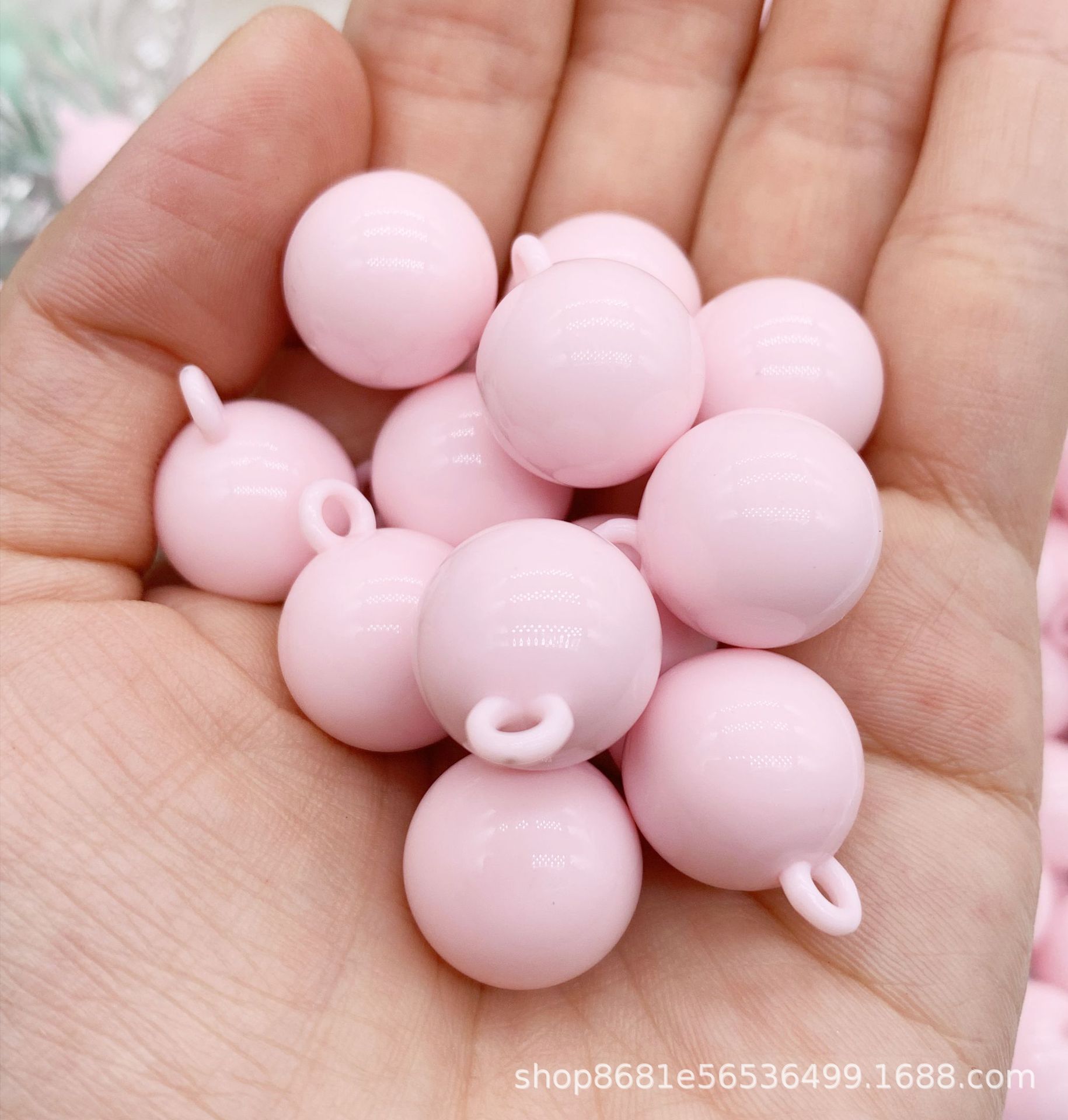 Acrylic hanging hole beads, macaron-colored beads, DIY headwear, key, bead material, bestseller in Douyin Live stream Item Picture