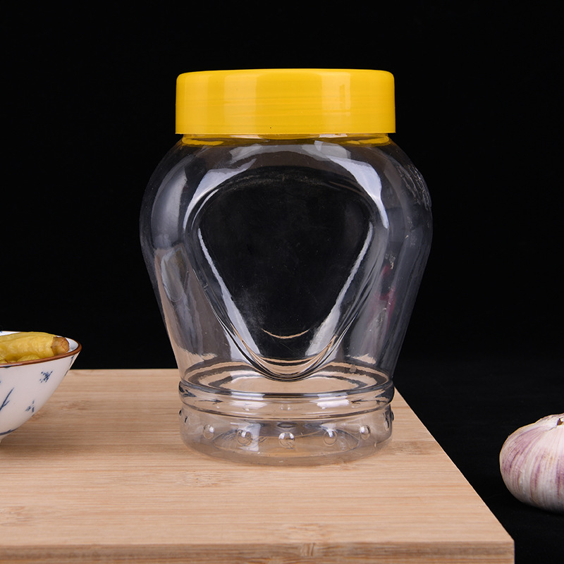Manufacturer's 1-pound transparent plastic jar with lid, wide-mouth snack bottle, food kitchen sealed jar, pet storage jar Specification drawing