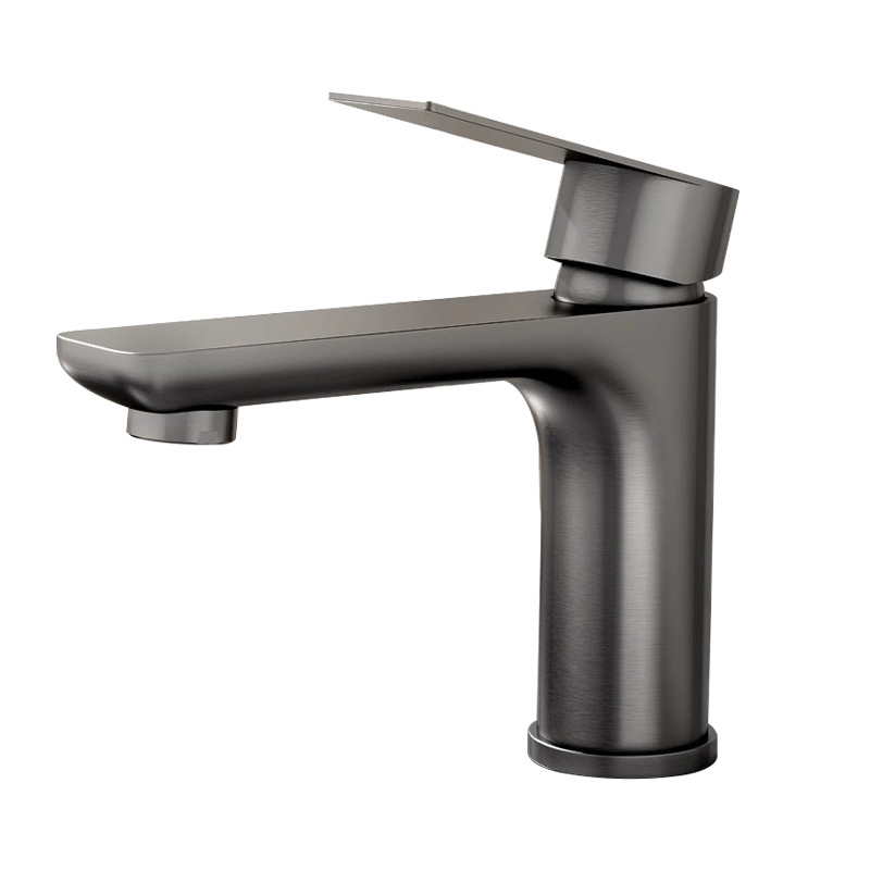 Household faucet, gun ash washbasin, stainless steel cold and hot bathroom washbasin, washbasin, washbasin, faucet Item Picture