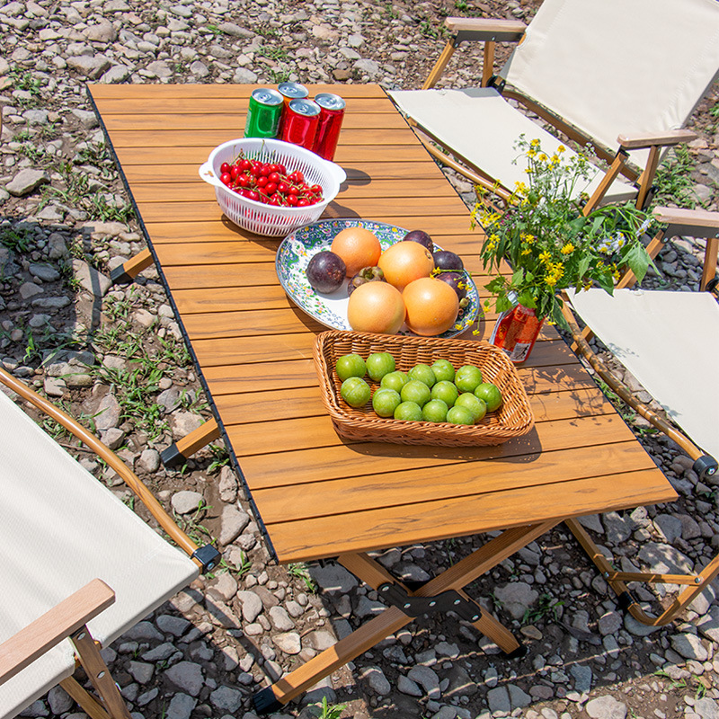Aluminum Omelet Table Outdoor Dining Table Chairs Portable Camping Gear Picnic Table Fishing Folding Table Chairs details Picture