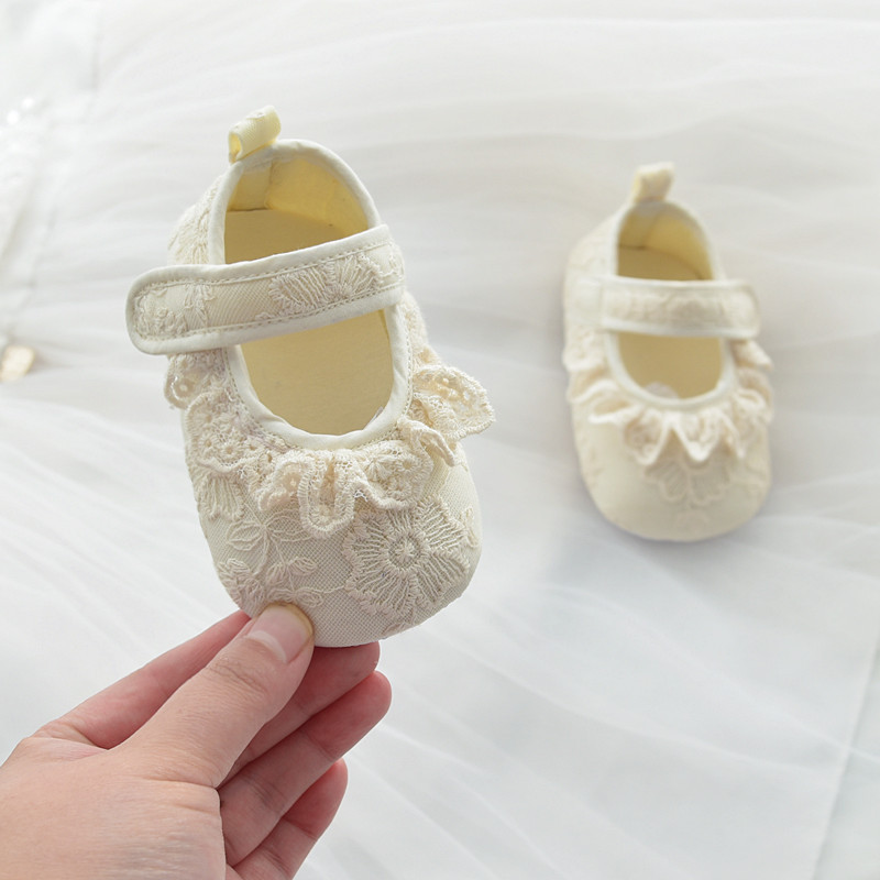 春秋季女宝宝公主鞋0-1岁婴儿学步鞋蝴蝶结款3防滑软底不掉鞋步前图