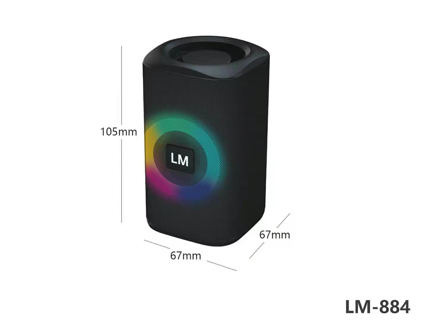 LM-884无线蓝牙音箱手机插卡重低音炮USB户外LED迷你音响外贸礼品