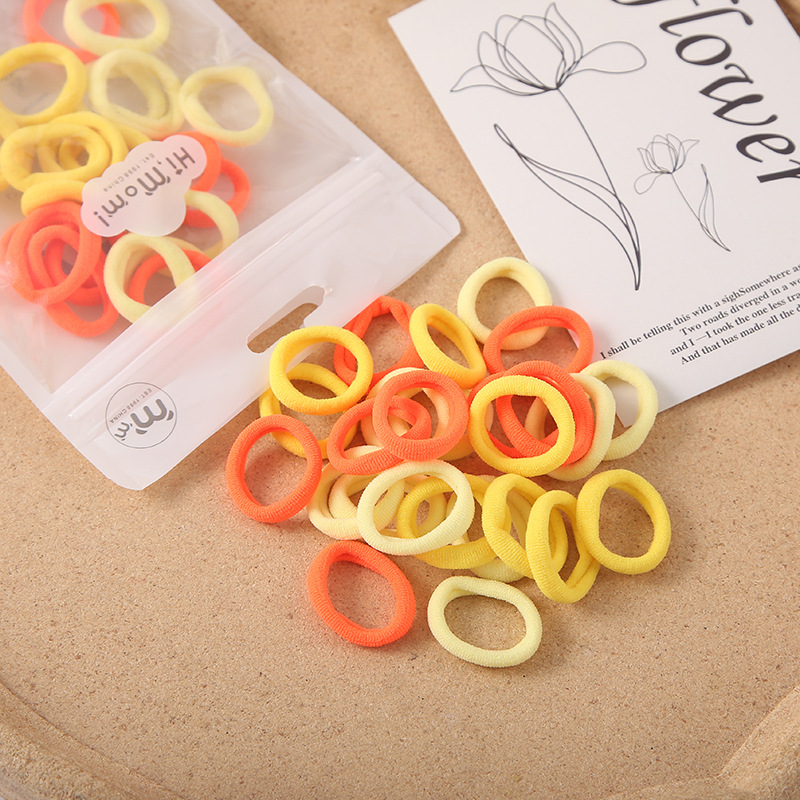 Colorful towel bands, simple and basic, seamless hair ties, candy color series, children's hair-safe, hair band and hair accessory wholesale Application Scenario