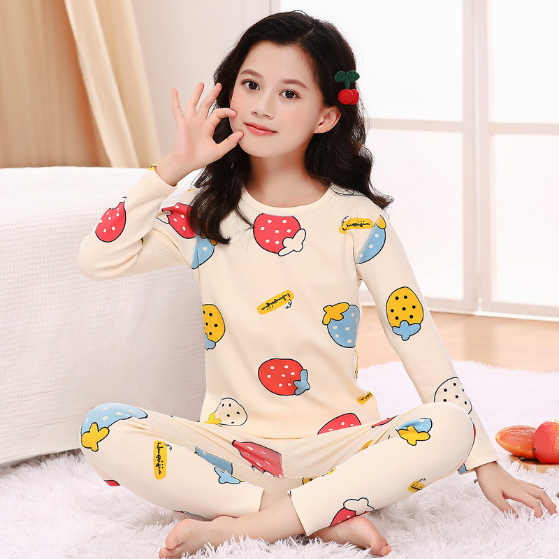 Children's cotton-like thermal underwear set, 22 styles of winter thickened cool silk cotton base layer for large children's long Johns and long pants