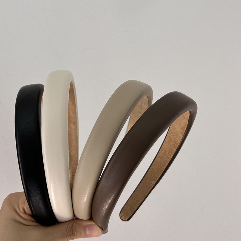 Hair Band French Imitation Lamb Skin Sponge Hair Card Solid Color Temperament Increase Cranial Head Band All Wear Facial Hair Accessories Specification drawing