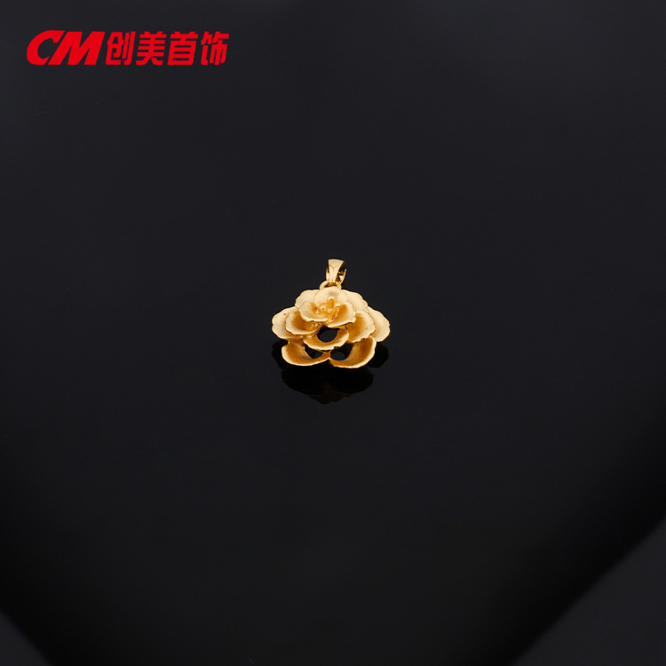 Chuangmei Jewelry's 24K gold-plated copper alloy flower pendant is a simple, individual, fashionable and popular Instagram accessory from Europe and America Application Scenario