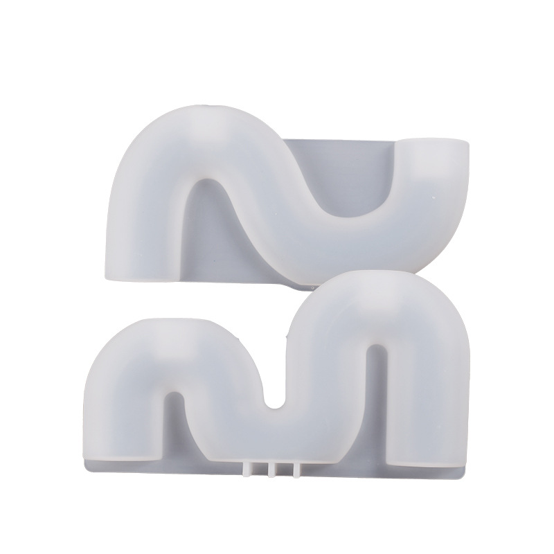 DIY crystal resin resin gypsum candlestick semi-three-dimensional SM arched candlestick base silicone mold handicraft ornament, European style ornament Item Picture