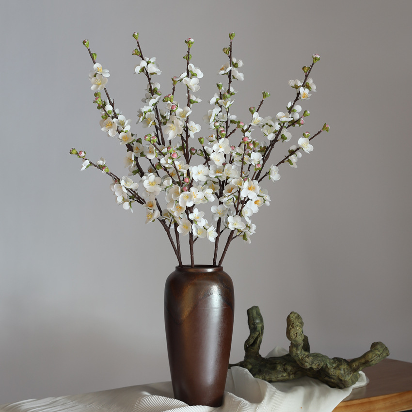 杏花 仿真花3D胶布桃花假花手感中式梅花 家居装饰样板房造型详情9