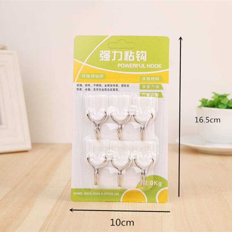 6 adhesive hooks, strong adhesive hooks, seamless adhesive hooks, coat hooks, door rear hooks, wall hooks, one-yuan coat hooks, adhesive hooks Application Scenario