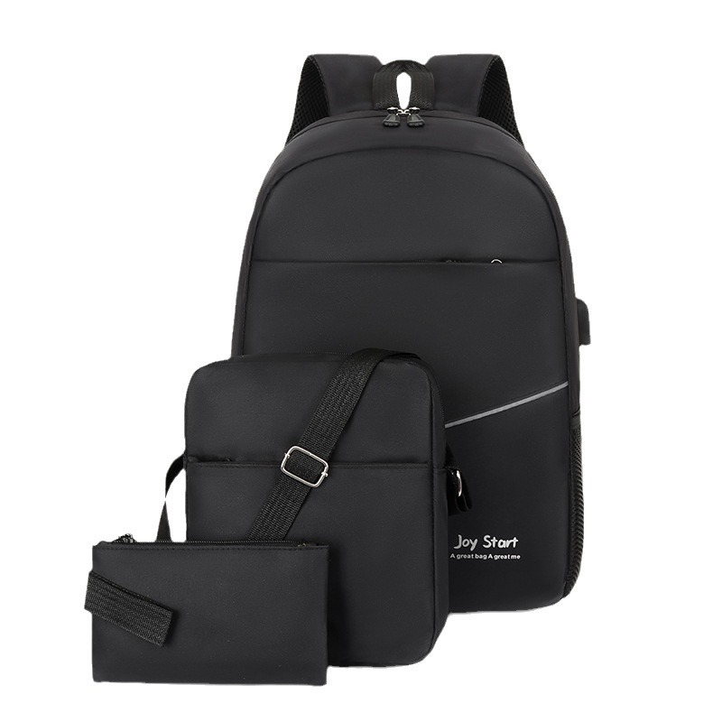 Factory Direct Business Commute Three-Piece Men's Backpack Fashion Trend Backpack Casual Simple Computer Backpack Item Picture