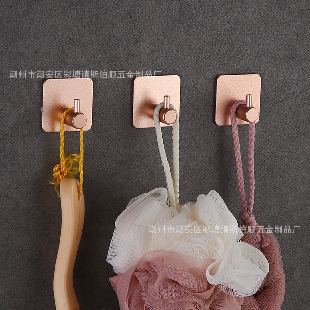 跨境太空铝免钉挂钩浴室衣钩单钩门后金属无痕挂钩厨房卫生间挂钩详情28