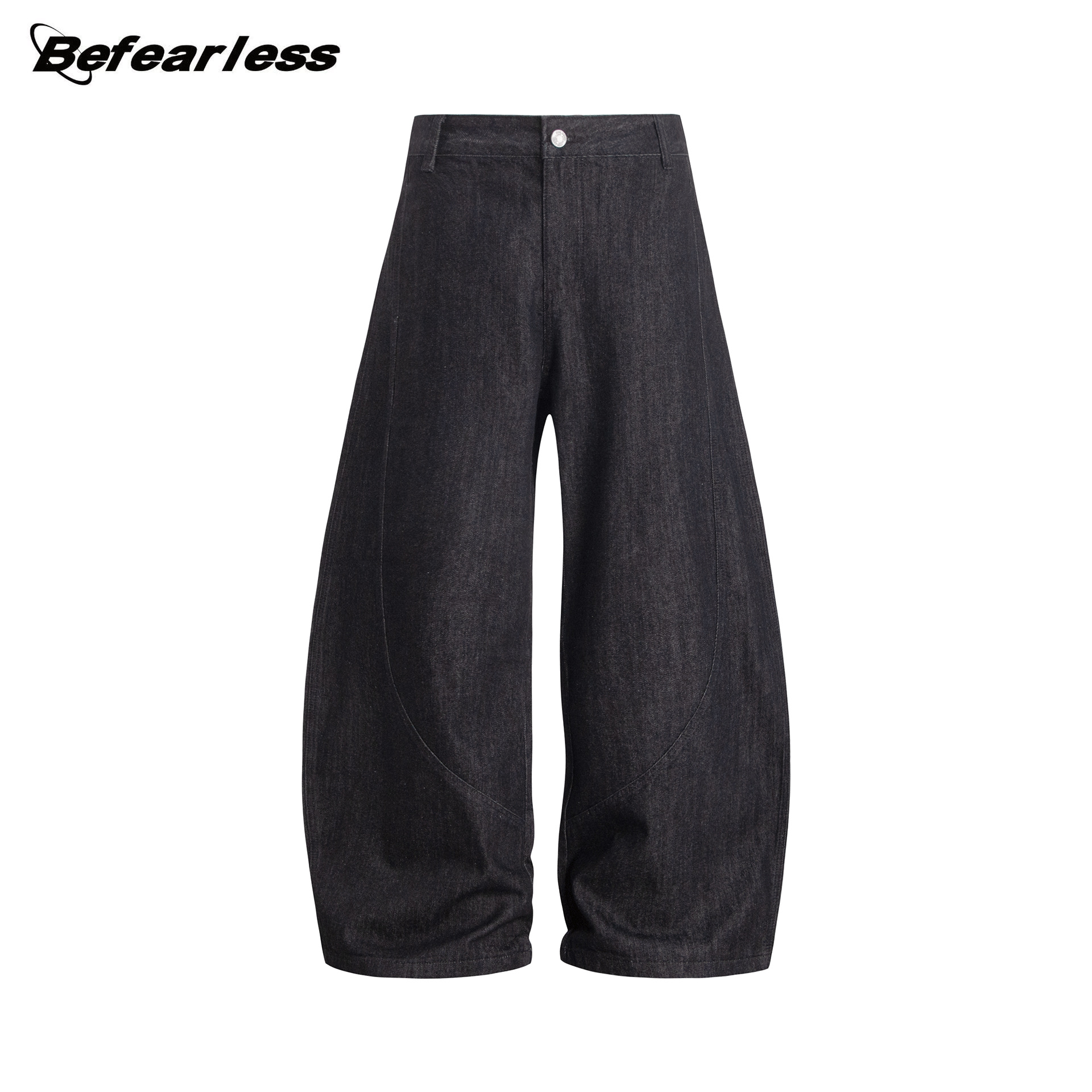 American-style retro denim scythe jeans, loose and drape wide-leg pants, sickle pants, men's summer long pants details Picture