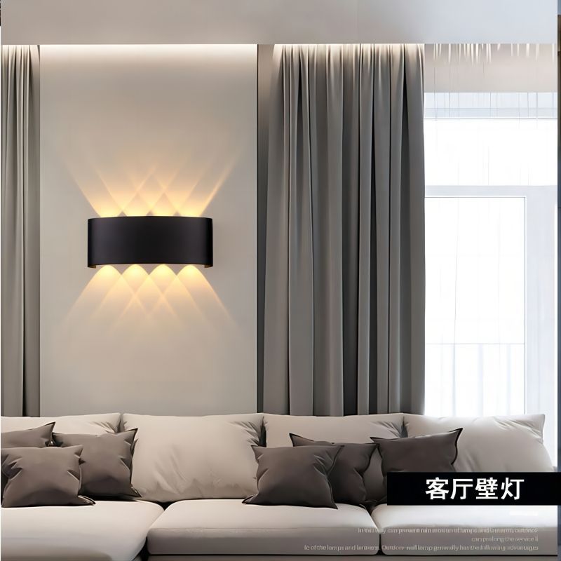 ABS thickened plastic LED wall lamp, Nordic style living room modern wall lamp, indoor and outdoor villa corridor wall waterproof wall lamp details Picture