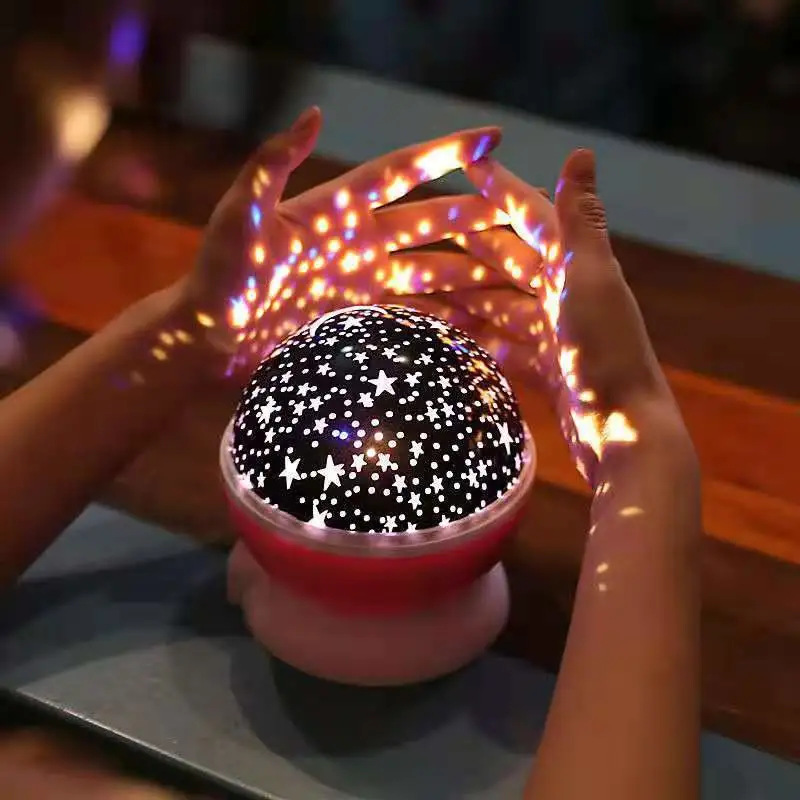Fantasy Rotating Star Projection Light Christmas Gift Nightlight Festive Atmosphere Light Star Moon Creative Gift Specification drawing