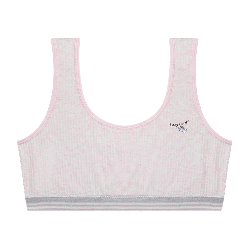 [Activity] Seamless girls underwear Pure cotton thin comfortable breathable fixed cotton pad anti-naked vest type student bra in stock Item Picture