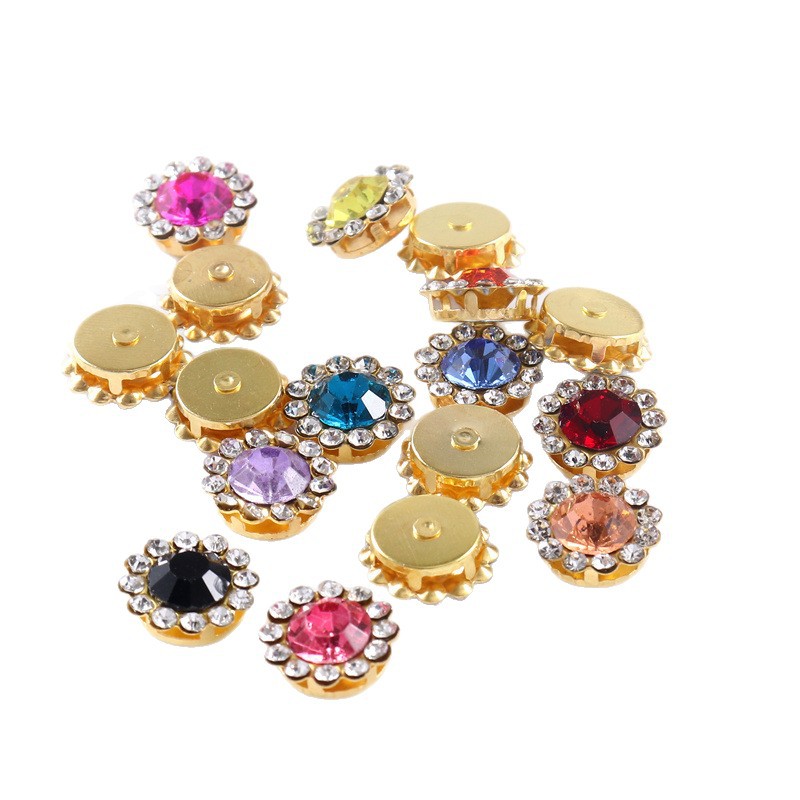 平底玻璃钻/水钻/水钻尖底/装饰袖扣/手缝钻水晶白底实物图