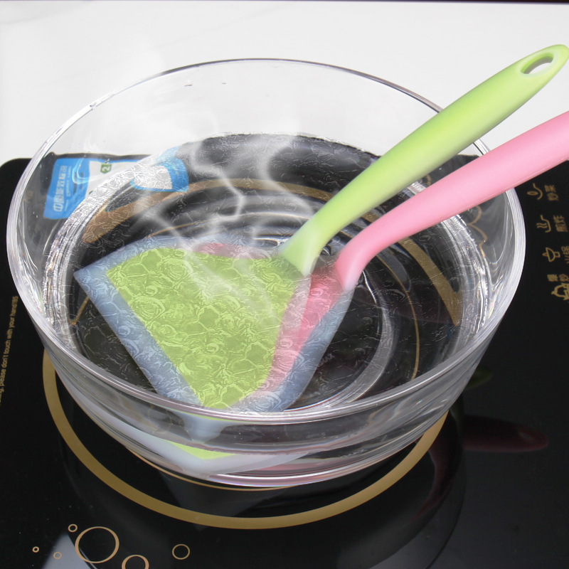 Tamagoyaki silicone spatula, semi-transparent wide-mouthed silicone spatula, two-color frying spatula, cooking spatula, kitchen tamagoyaki spatula details Picture