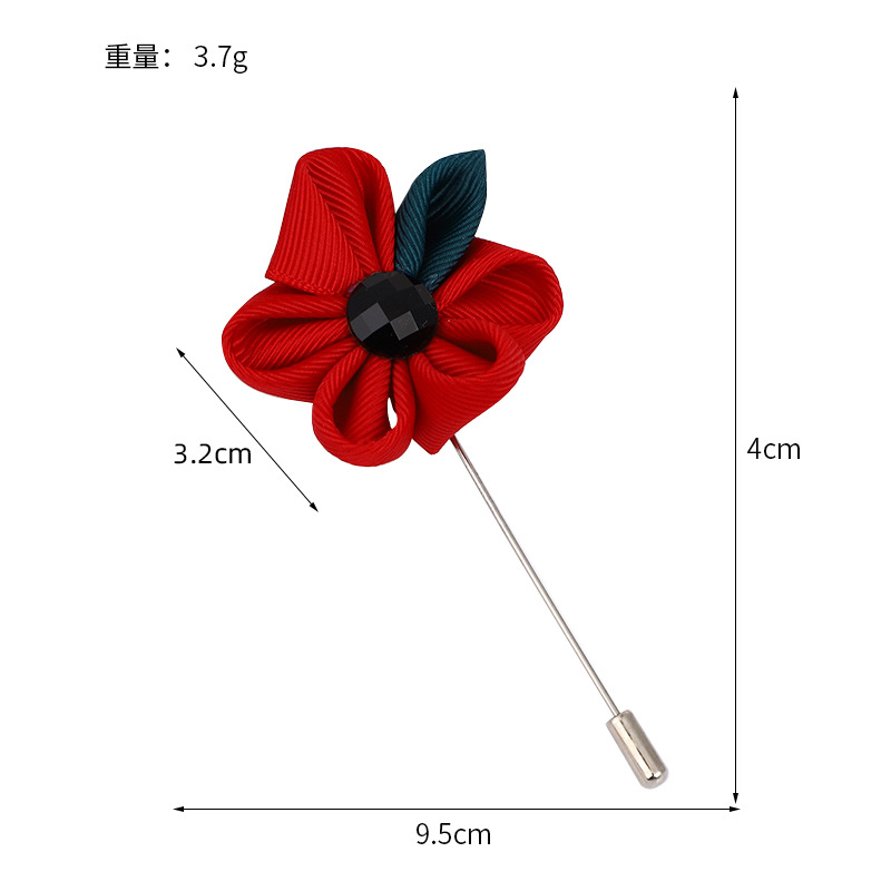 Korean Version Of Simple Fashion Copper Fabric Brooch Top Coat Vintage Style Collar Accessories Accessories Large Corsage Item Picture