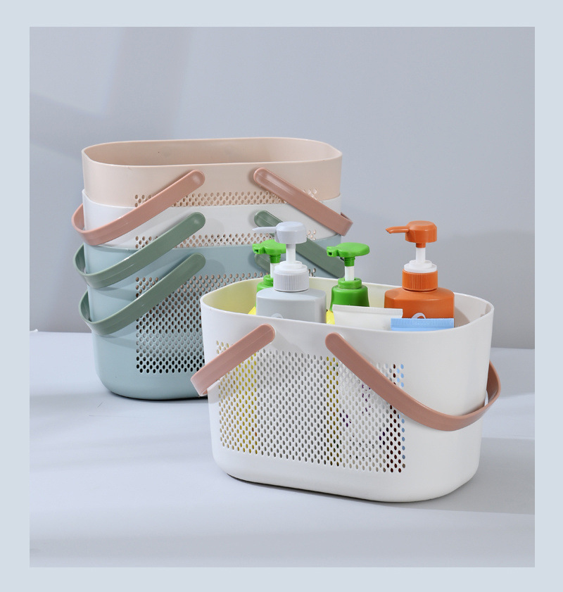 颜色可选手提塑料篮子洗澡蓝沐浴篮浴室洗浴篮收纳筐子小篮子浴筐详情34