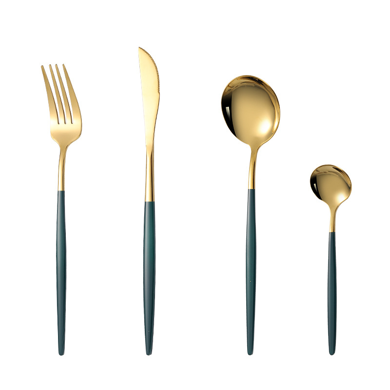 Stainless Steel Portugal 4-Piece Cutlery Set Knife Fork Spoon Western Food Set Steak Knife Hotel Restaurant Supplies Item Picture