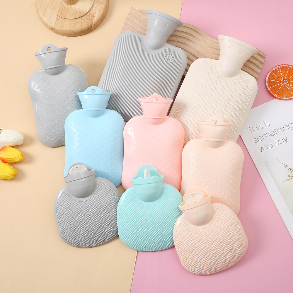 新款便携条纹暖水袋 可爱加厚注水热水袋 灌水保温时尚暖手宝批发