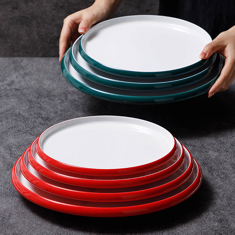 Melamine disk commercial cold dish hot pot barbecue restaurant with dish imitation China bone dish Hotel restaurant buffet plate Specification drawing