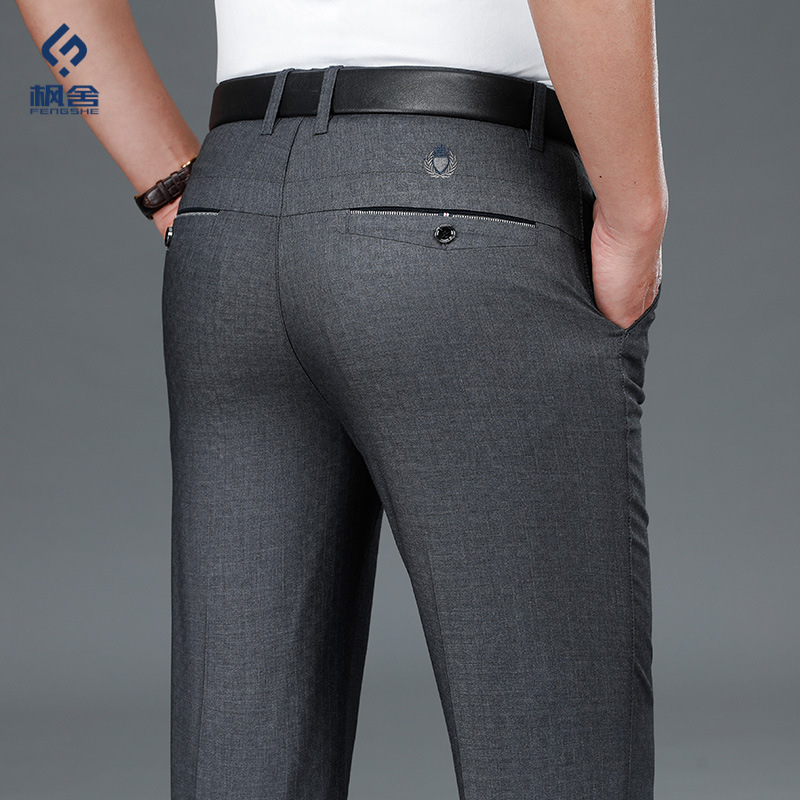 Fengshe Men's Wear/Spring New Men's Casual Pants, Men's dress Pants, straight-leg business men's Pants, middle-aged stretch Long Pants