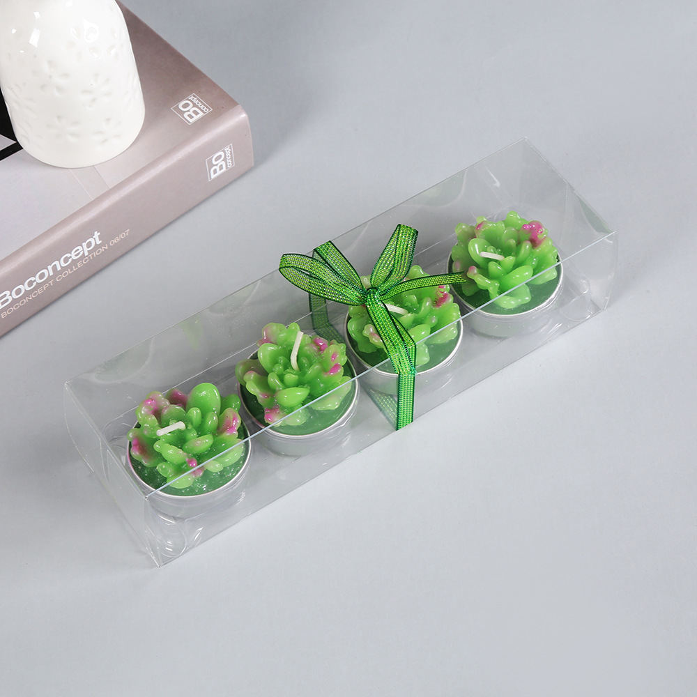 迷你仙人掌多肉生日蜡烛 派对表白工艺蜡烛仿真植物套4仙人掌蜡烛