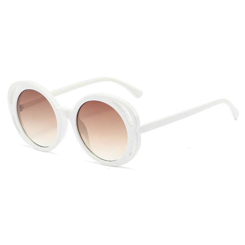 2024 Trendy round-framed hollowed-out European and American fashion show light luxury sunglasses, Instagram influencer sunglasses details Picture