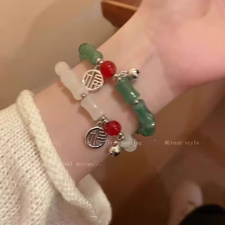 手链/饰品/手串/松石手链/朱砂细节图