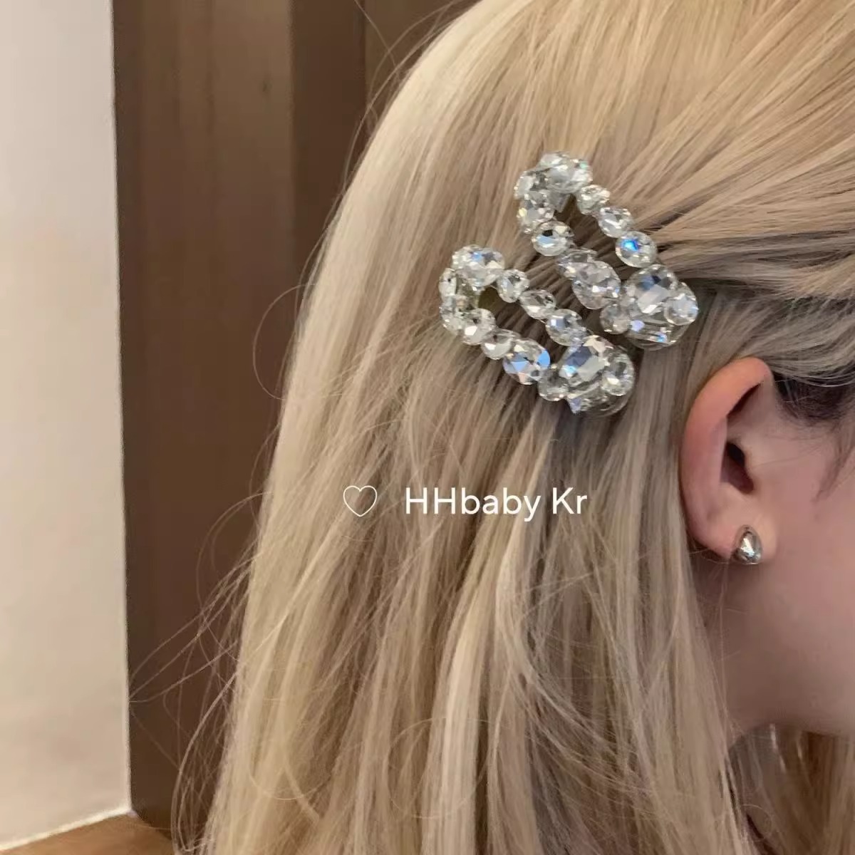 High-end style, super side zircon oval hair clip, makeup bangs hair clip, ins style side clip, stylish pic 10