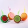 厂家批发创意水果西瓜橙子猕猴桃造型一次性果汁饮料奶茶景区杯子图