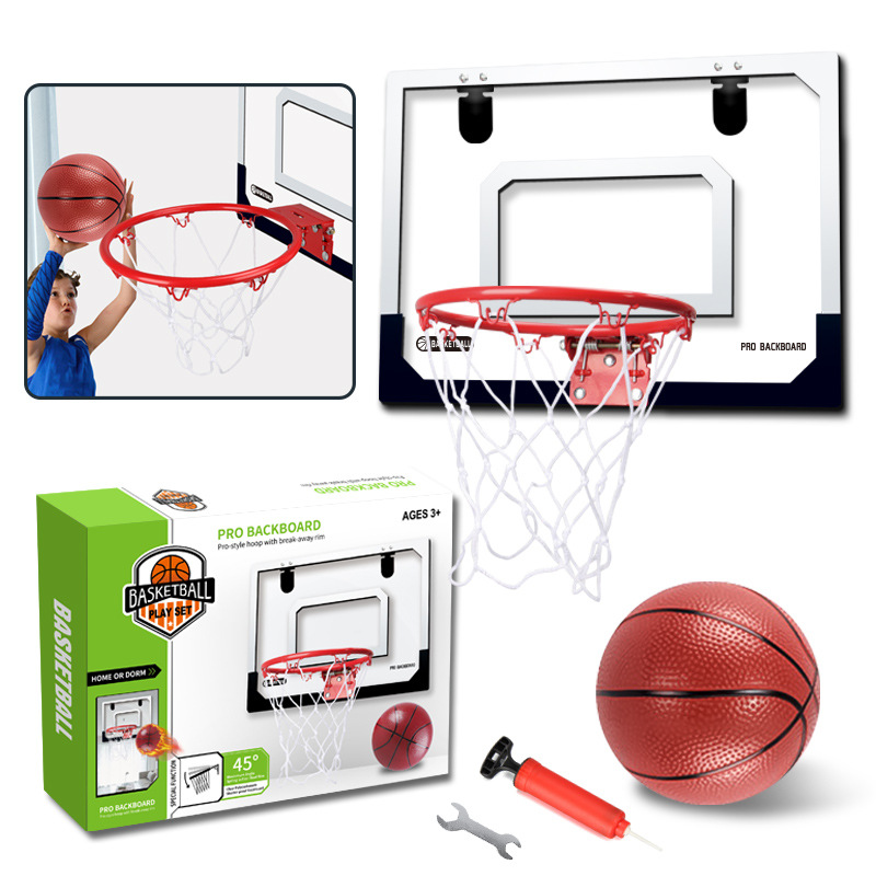 厂货乐二代跨境儿童透明可扣篮篮球板壁挂式免打孔挂门室内篮球架图