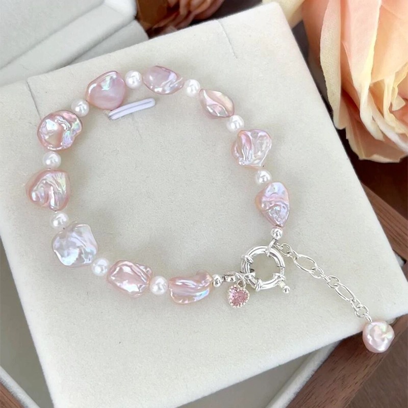 时尚不规则爱心珍珠手链女简约小众高颜值气质个性时尚手链批发