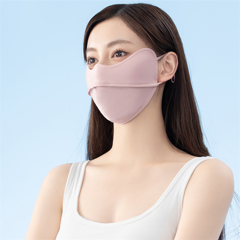 夏季冰丝防晒口罩女防紫外线护眼角立体防尘透气薄款户外面罩批发