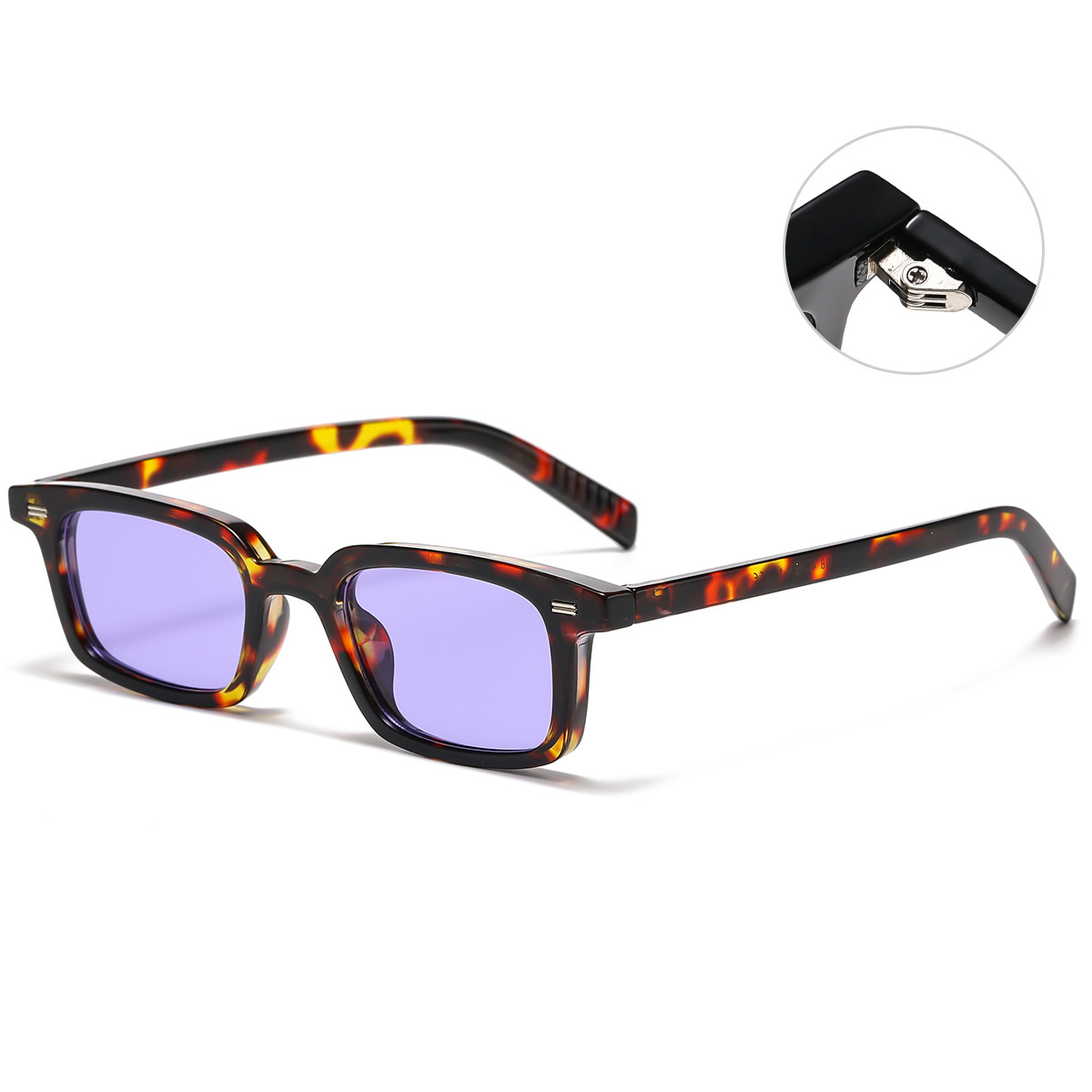 太阳镜个性玳瑁豹纹矩形小方框防紫外线潮流跨境新款