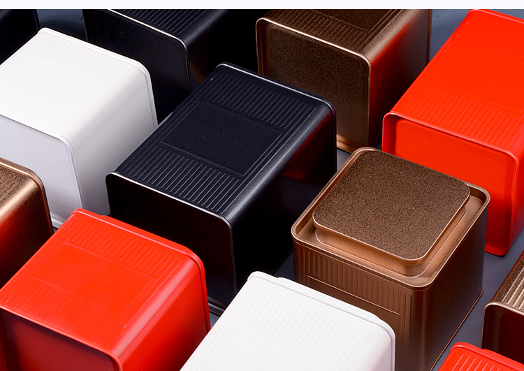 Wholesale tea cans, square cans, empty tin boxes, packaging cans, square empty cans, green tea, Fuding white tea, black tea tinplate cans pic 60