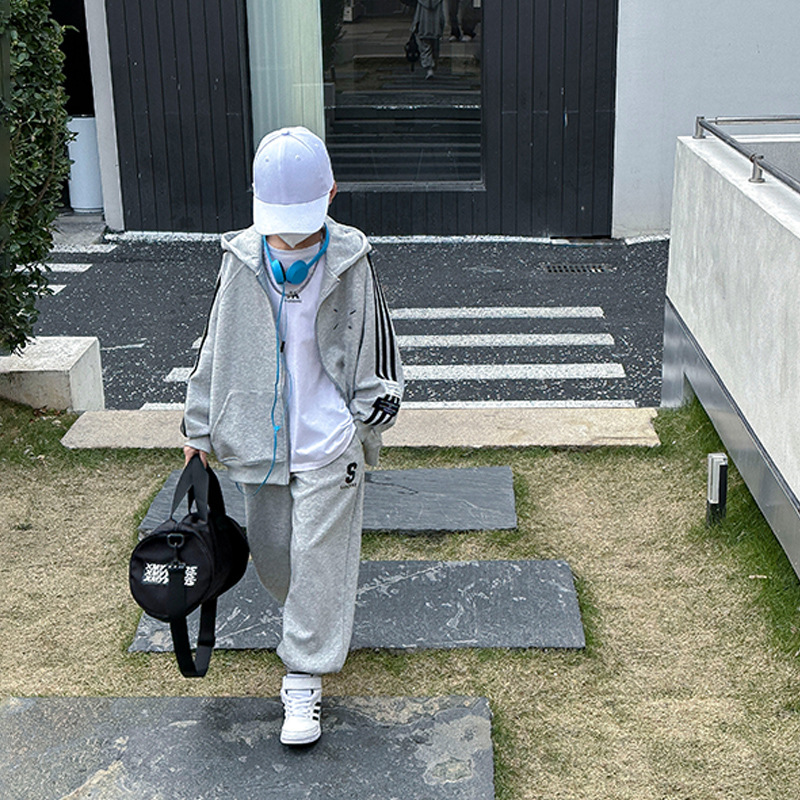 Boys' Autumn cardigan Hoodie two-piece set 2024 New Boys' Spring and Autumn style Specification image