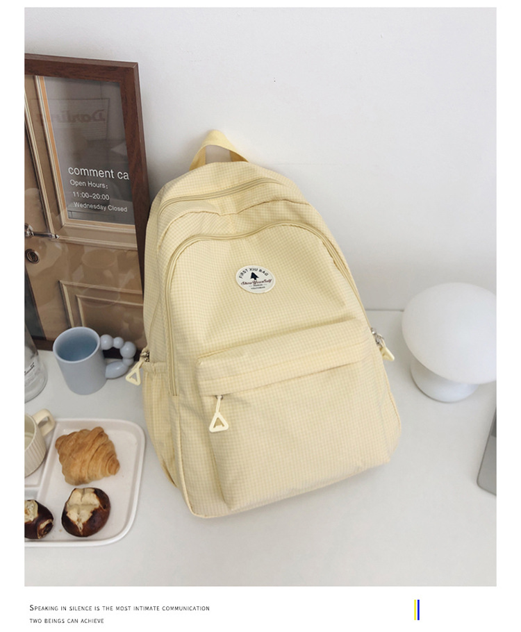 简约书包百搭女日系ins学生包初中高中双肩包大容量校园甜美背包详情45