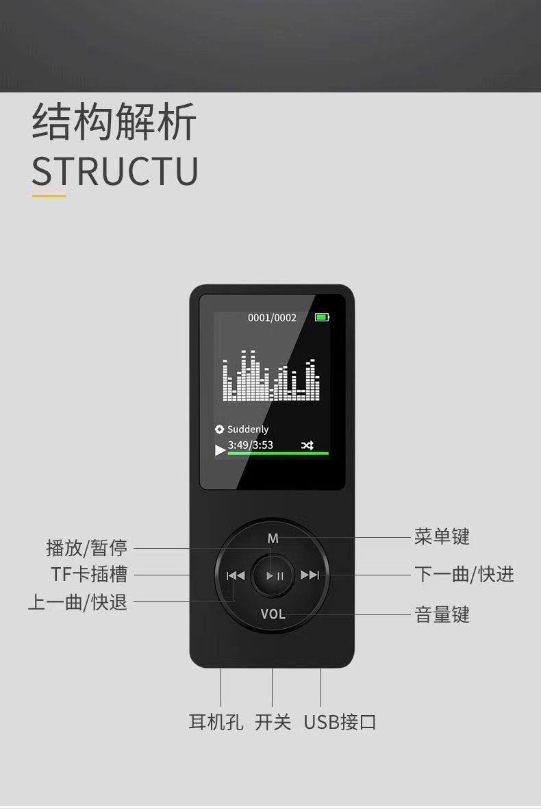 mp3mp4mp5 плеер читает романы mp6, портативная память для студентов с небольшой аудиосистемой P4P3 pic 4