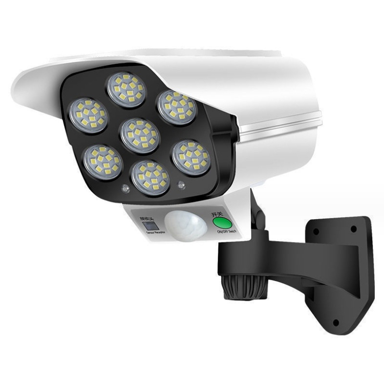 太阳能监控灯LED人体感应壁灯遥控式免布线假摄像头防贼路灯详情图3