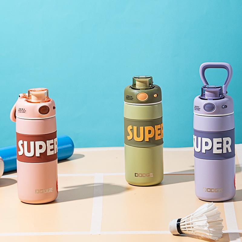 Dodge Cool Tide Sports Thermos Cup Stainless Steel New Fashion Simple Double Drink With Handle Male Student Water Cup Car Application Scenario
