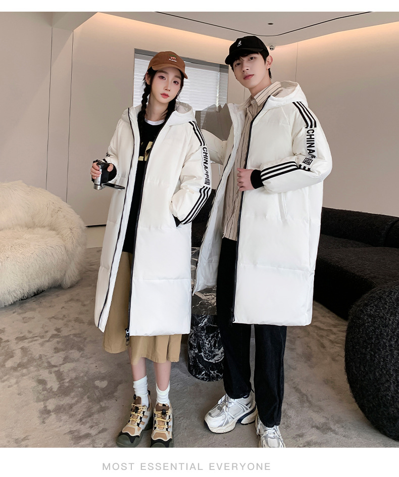 白鸭绒羽绒服男冬季国潮宽松连帽韩版情侣外套充绒防寒加长防风详情13