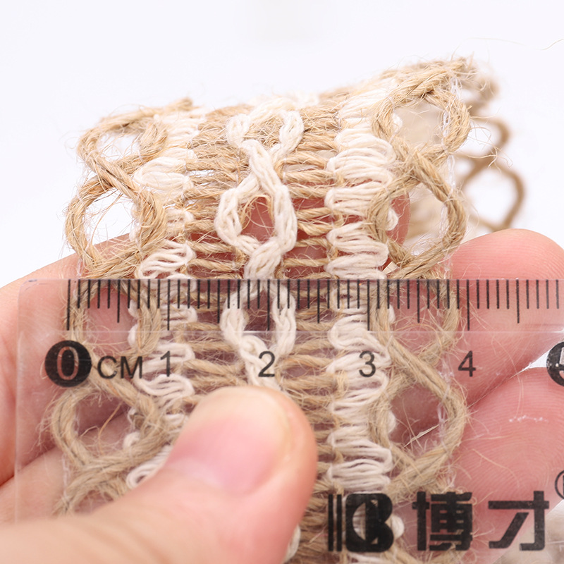 DIY handmade Christmas and wedding craft decoration in stock, wide linen woven tape, 4 cm wide woven linen rope, cross-border details Picture