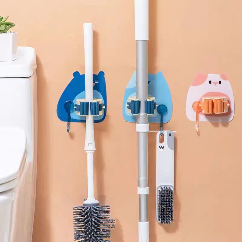 Mop rack, non-perforated mop clamp, mop hook, bathroom hanging rack details Picture